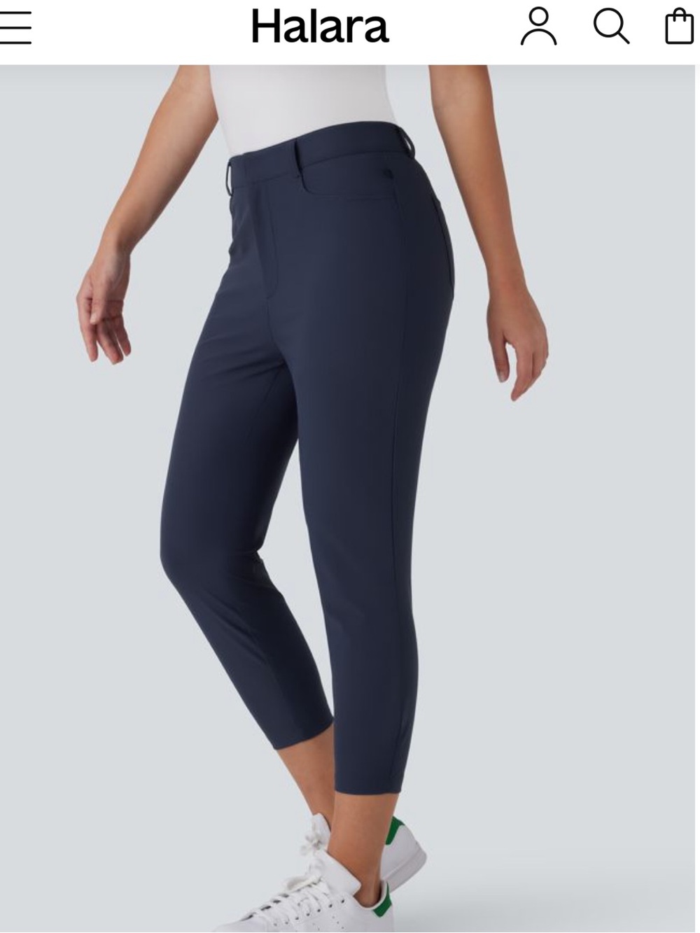 HALARA Navy Slim Cropped Ponte Pants
